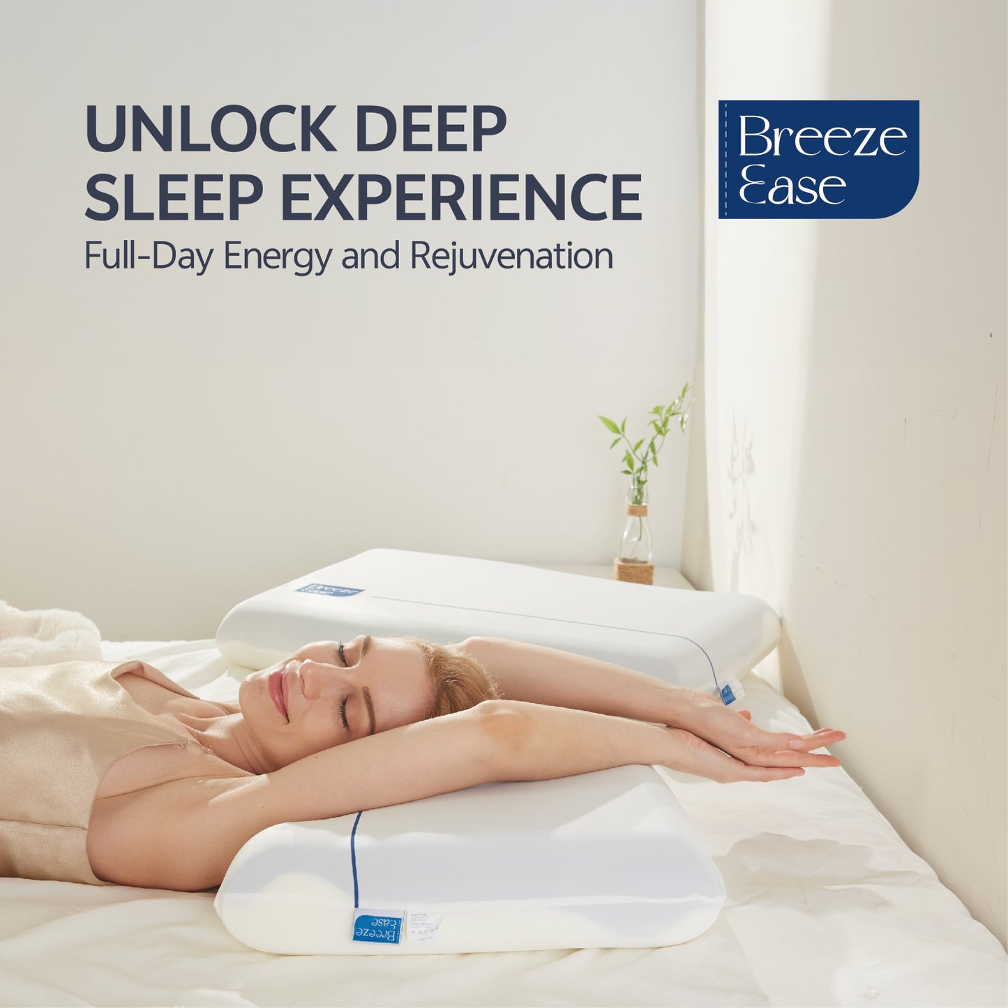 BreezeEase Premium Cool Feeling Memory Foam Pillow