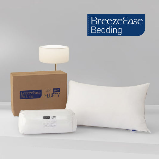 BreezeEase Pack of Two Premium Thick Hotel Pillows
